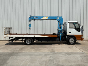 1998 Isuzu Elf Rollback Flatbed w/Crane Stock#13498