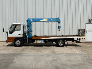 1998 Isuzu Elf Rollback Flatbed w/Crane Stock#13498