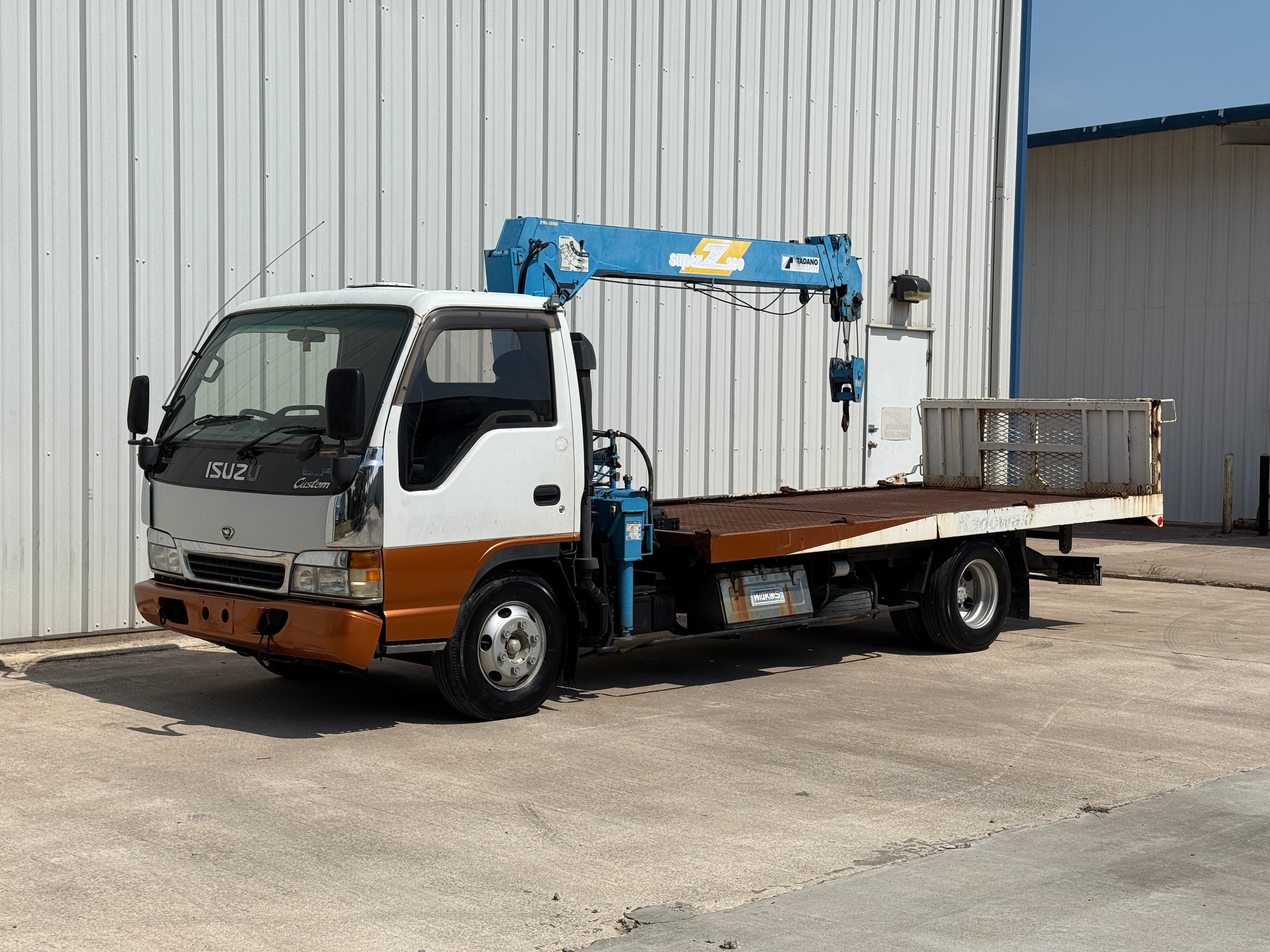 1998 Isuzu Elf Rollback Flatbed w/Crane Stock#13498